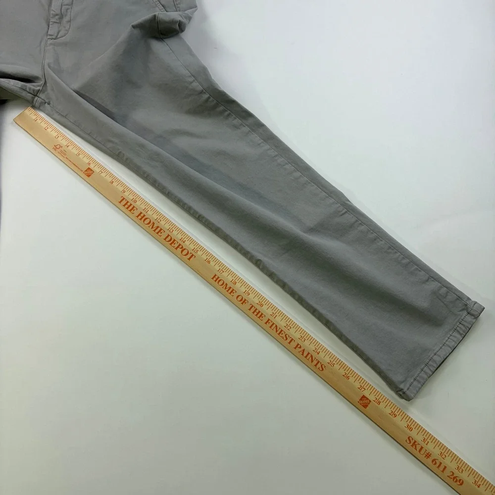 Marine Layer Saturday Slim Chino Pants Mens 32x30 Grey Organic Cotton Stretch